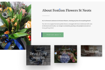 Festoon Flowers Website screenshot